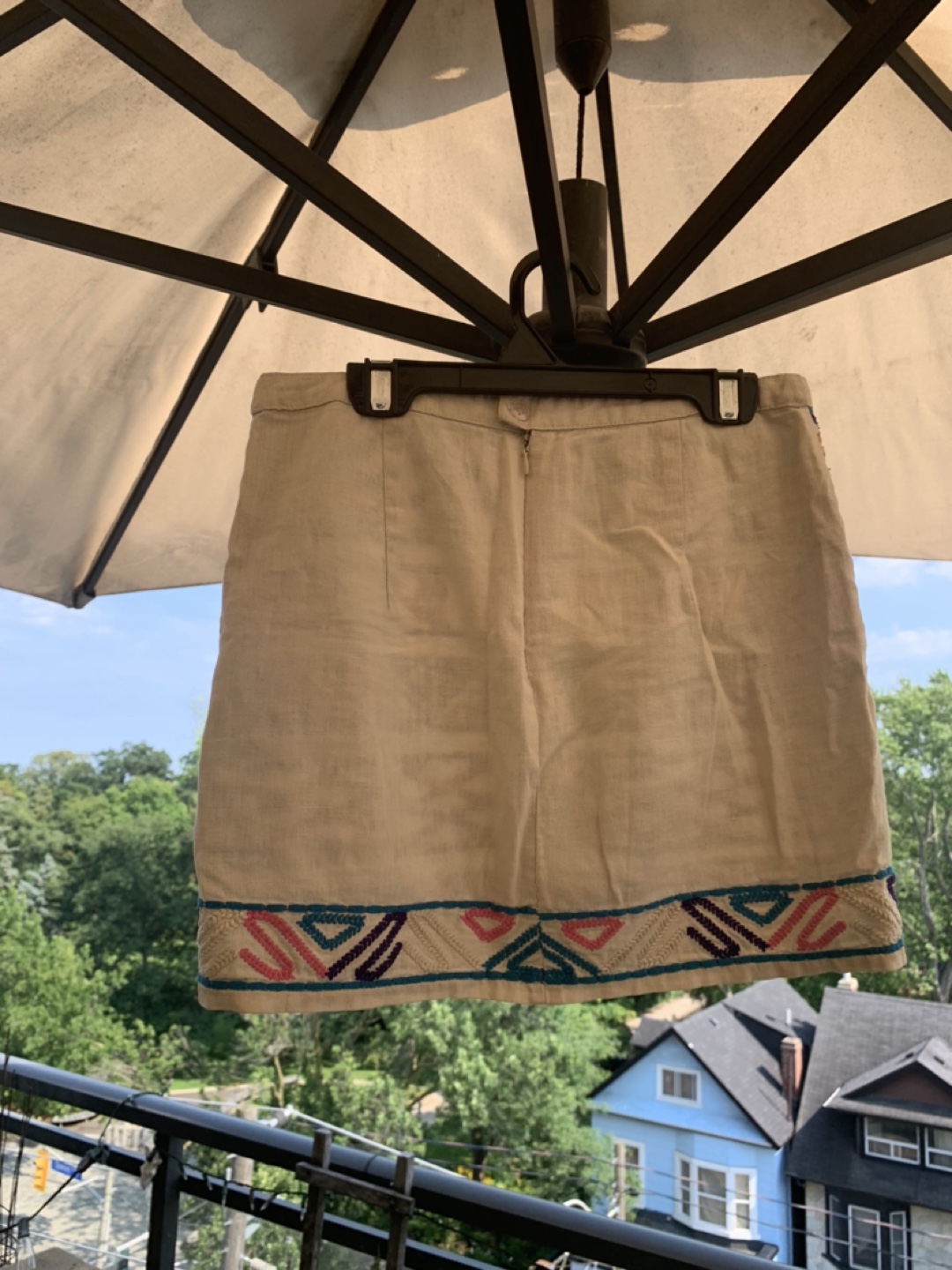 Linen & cotton embroidered mini skirt size s 💰 image indicator(2)