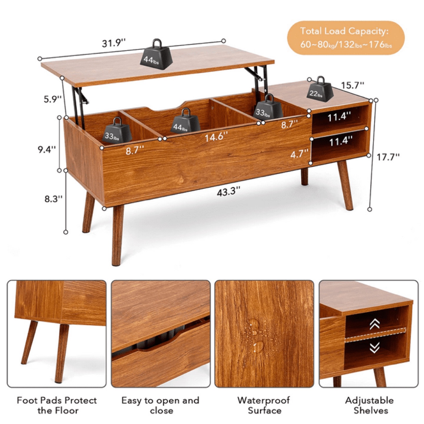 Lift top coffee table - photo 5