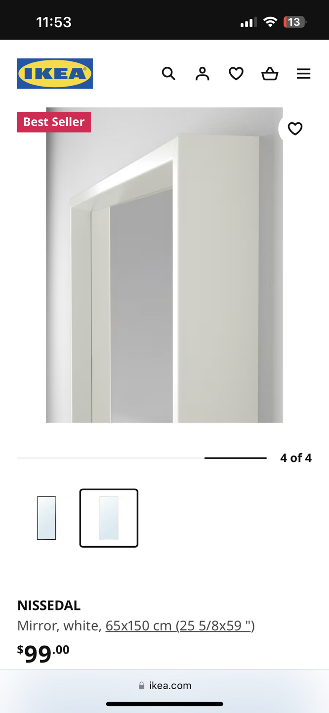 IKEA NISSEDAL full size mirror (65cm x 150) - photo 5