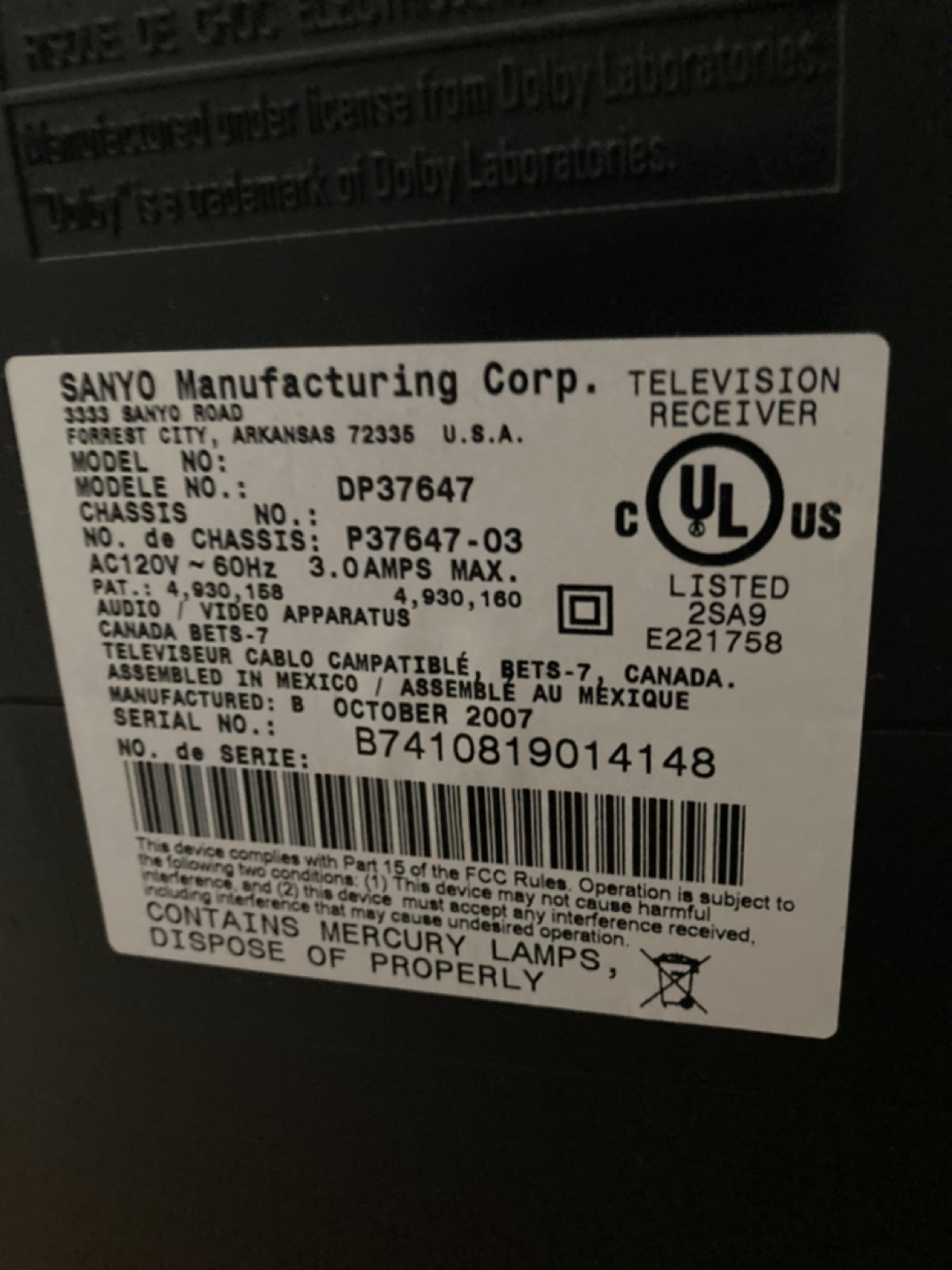 Sanyo Television - photo 4