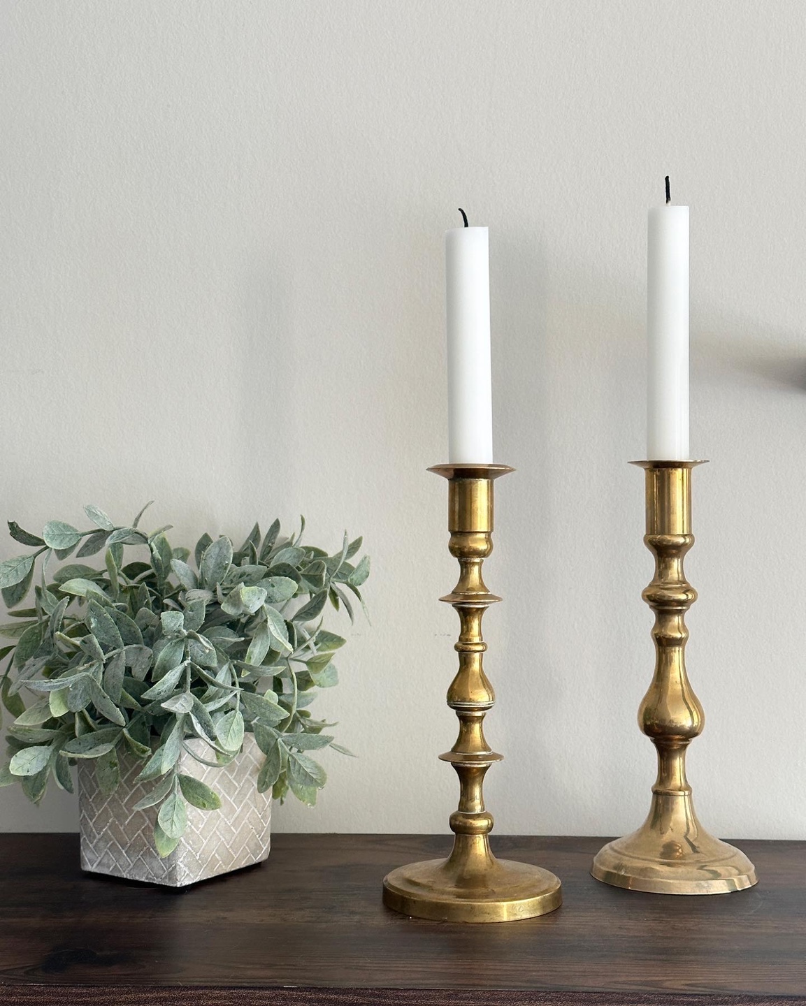 Vintage Brass Candlestick Holders thumbnail