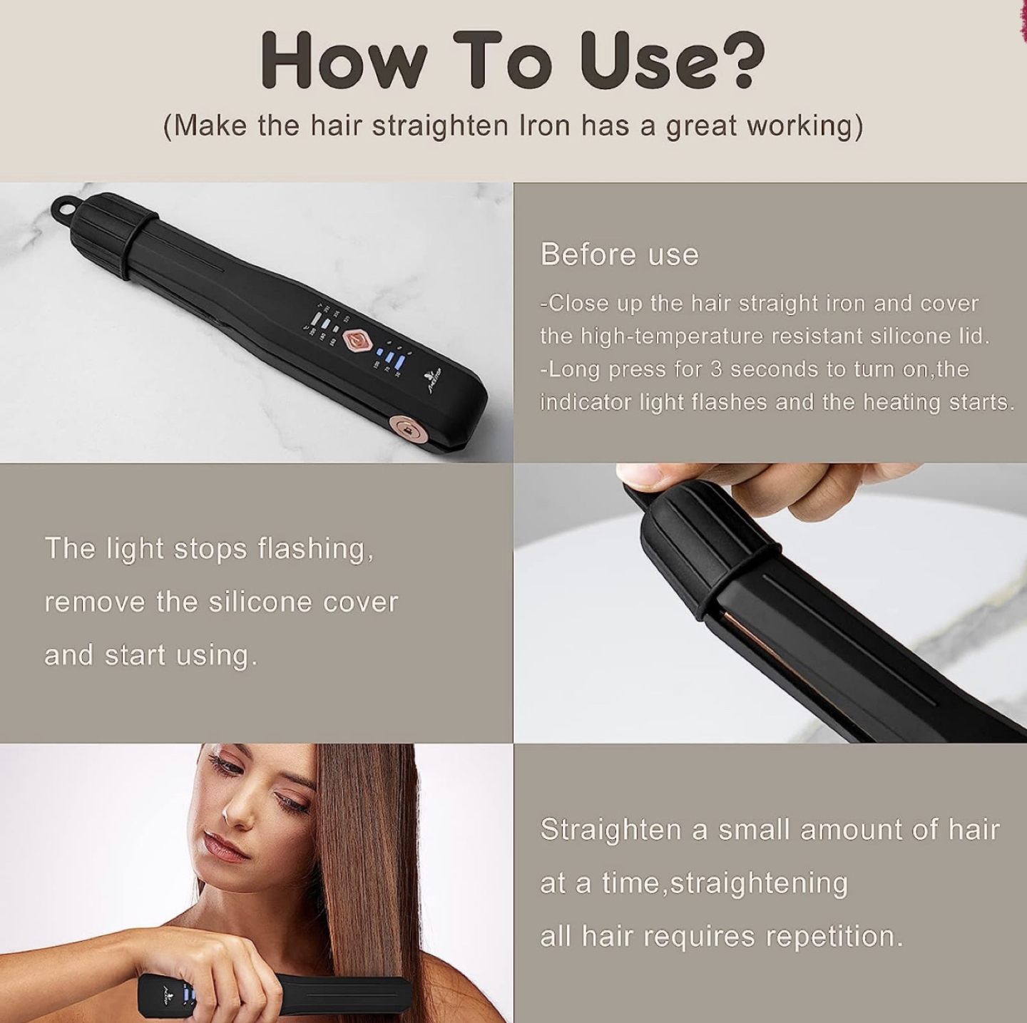 Cordless Hair Straightener and Curler 2 In 1, image indicator(6)