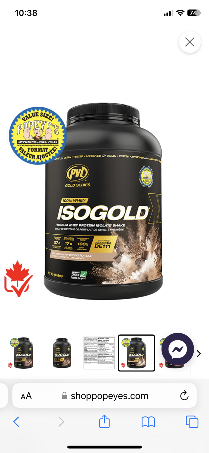 IsoGold 6lb whey protein (Iced mocha cappuccino)
