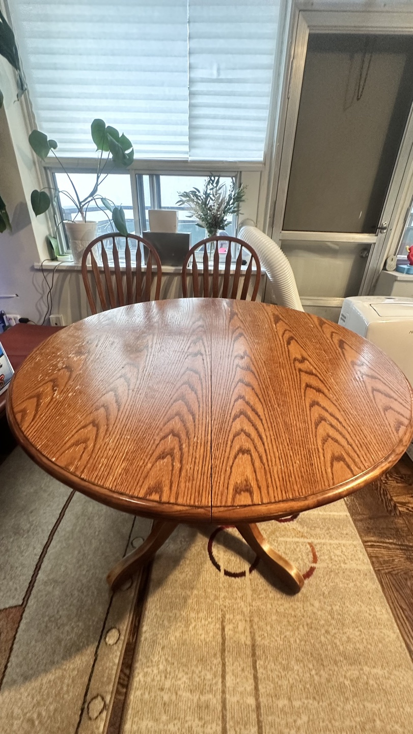 Solid wood dining table and chairs - photo 4