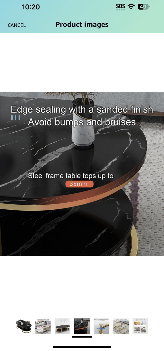 MODERN DESIGN: Elegant faux marble coffee table image indicator(6)