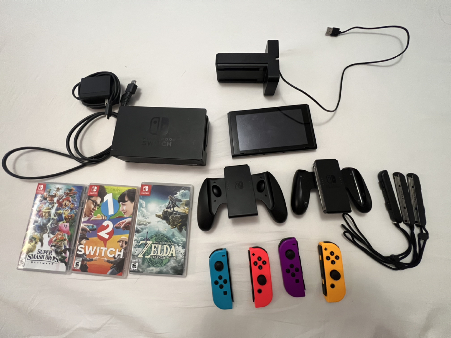 Nintendo Switch With Extra Accessories + 3 Games