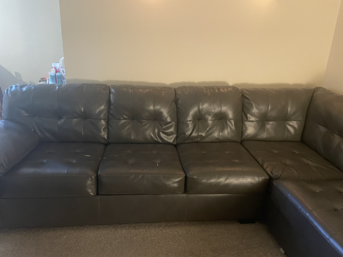 Large Dark Brown Sectional Couch - photo 3