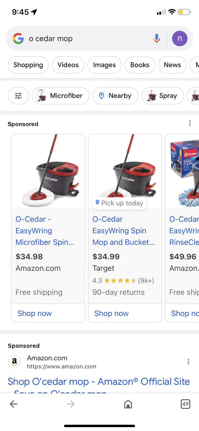 O-Cedar EasyWring Microfiber Spin Mop and Bucket Cleaning System - photo 2