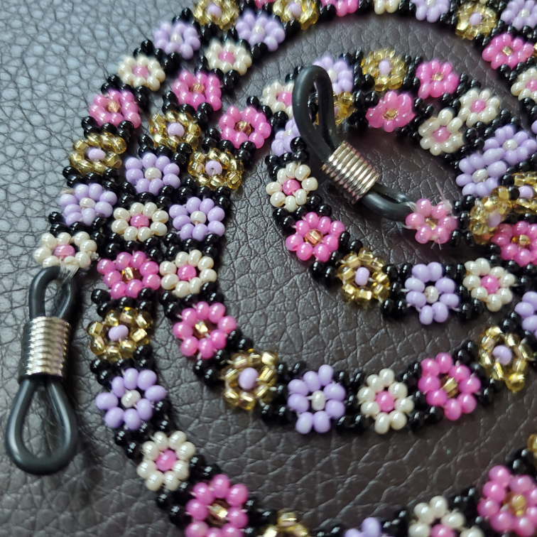 Multi Color seed bead necklace for glasses thumbnail