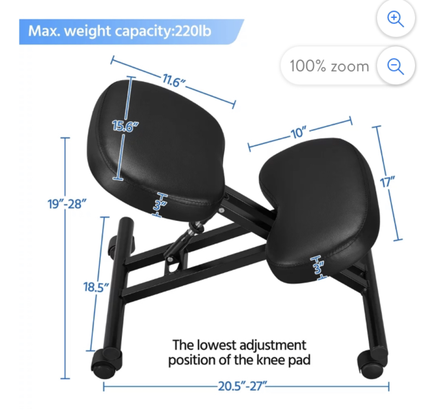 Adjustable Ergonomic Kneeling/ Posture Corrective Chair - photo 4