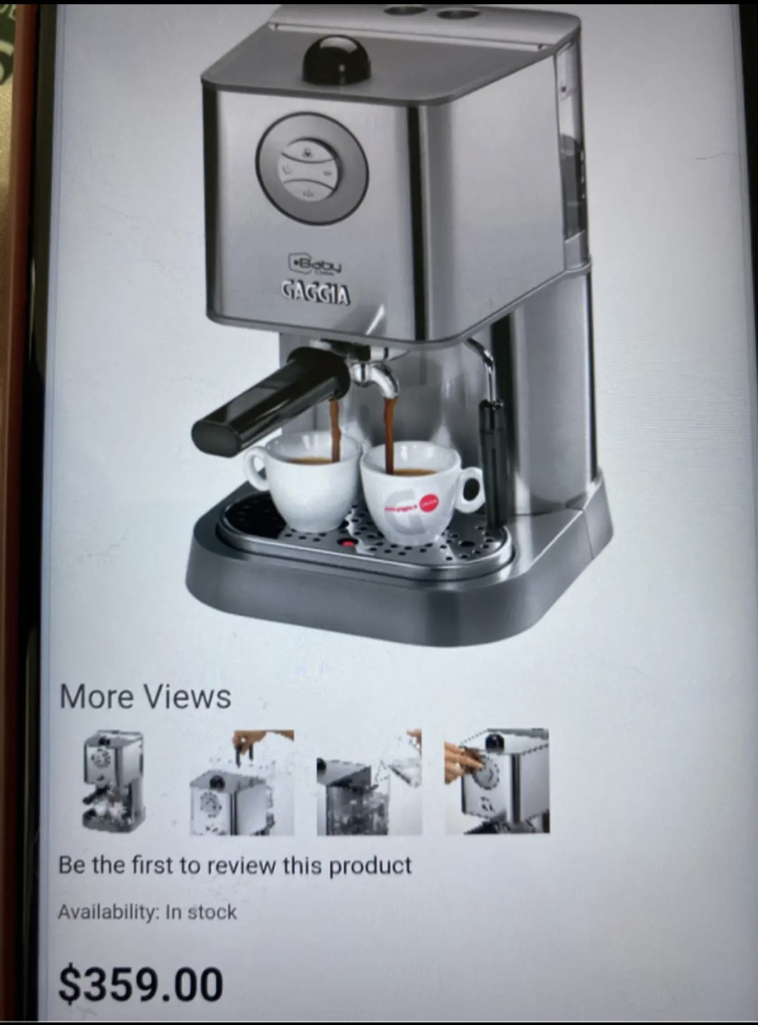 Gaggia baby coffee machine