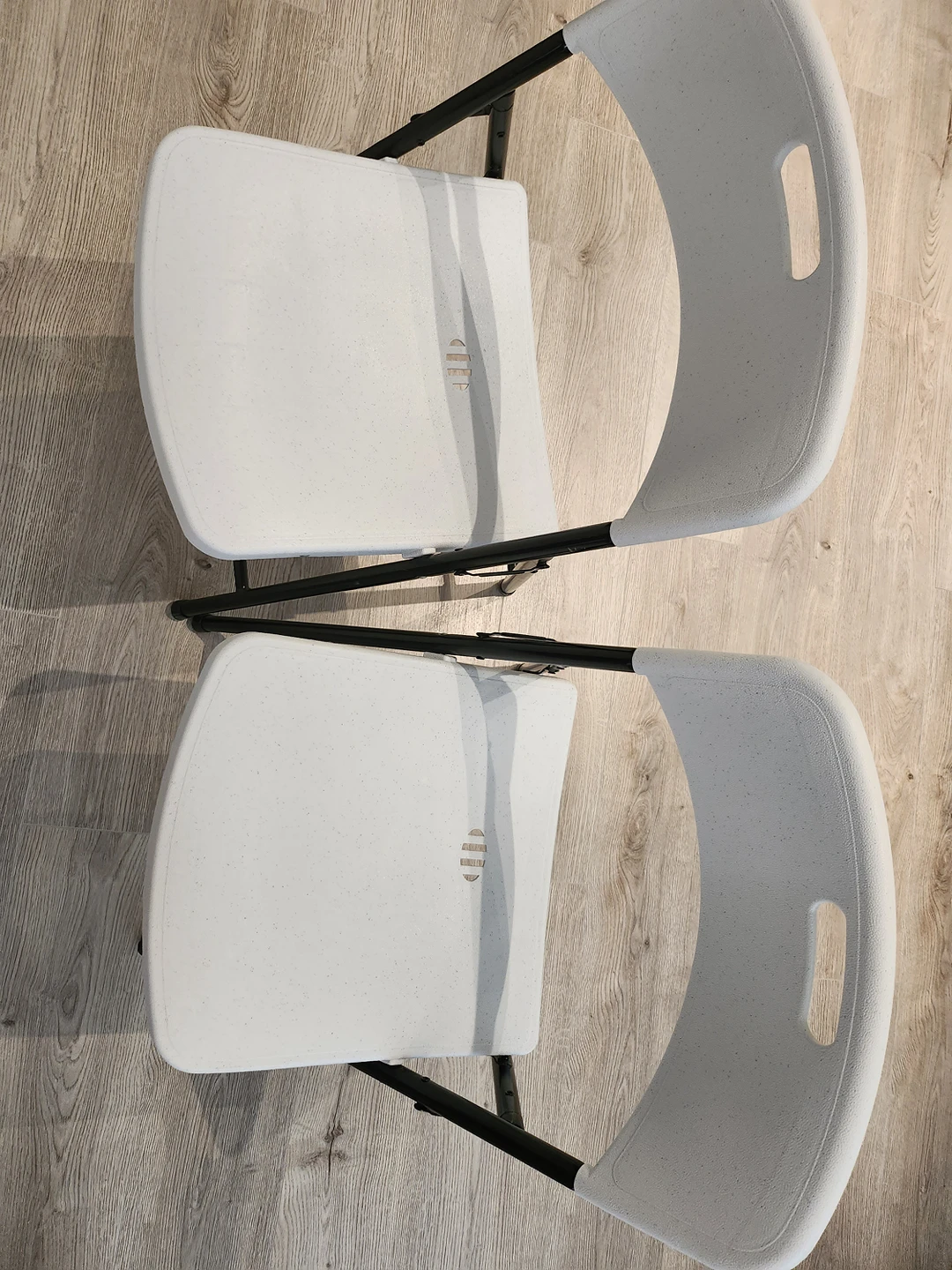 Indoor/Outdoor Contoured Plastic & Metal Folding Chair, White - photo 2