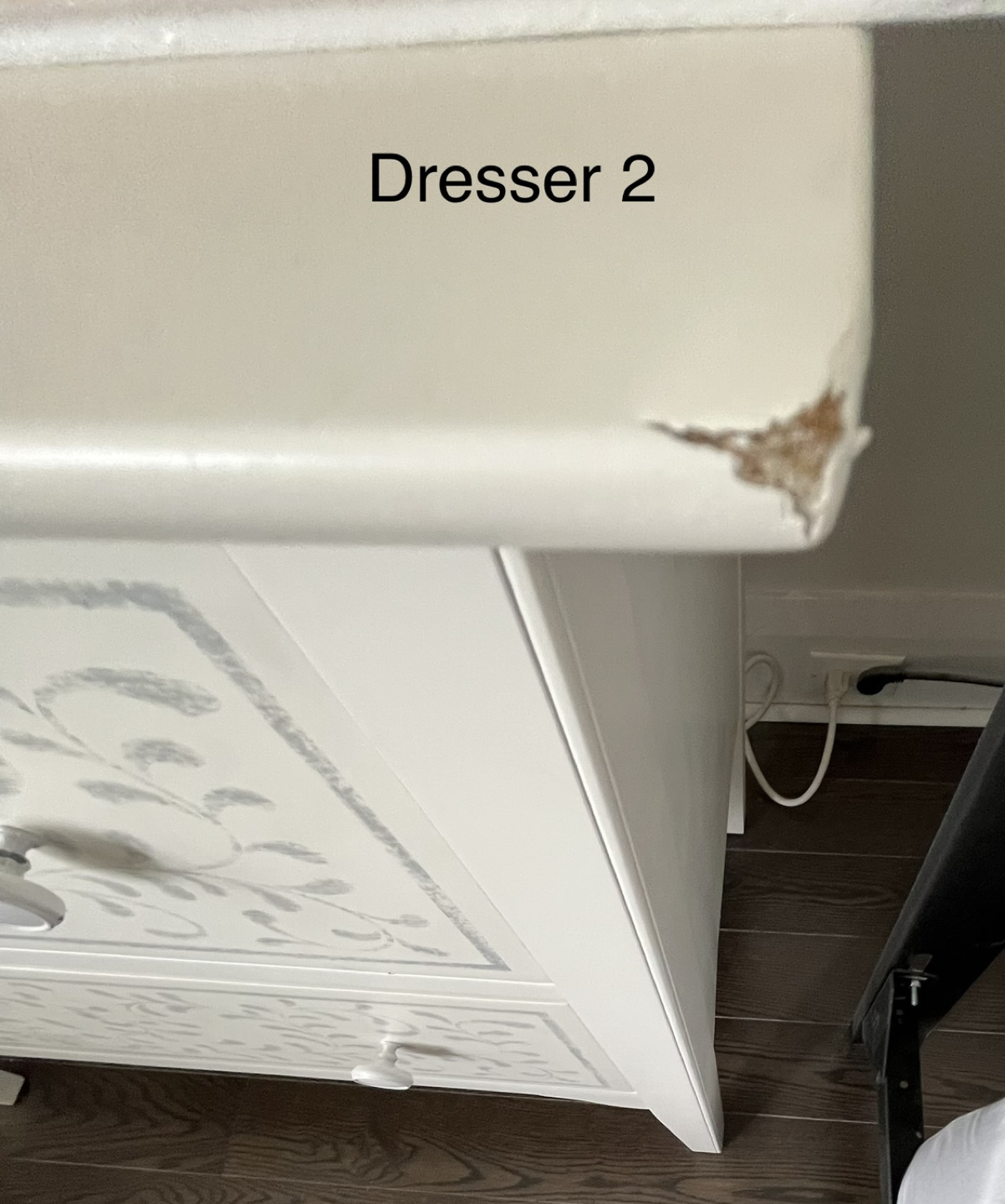 TWO Fabulous sturdy stencilled 2 drawer chest/nightstand image indicator(6)