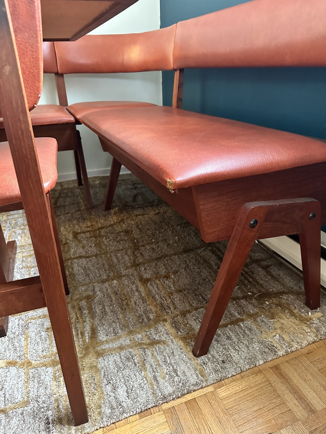 Antique Dining Set with Banquette Benches - photo 4