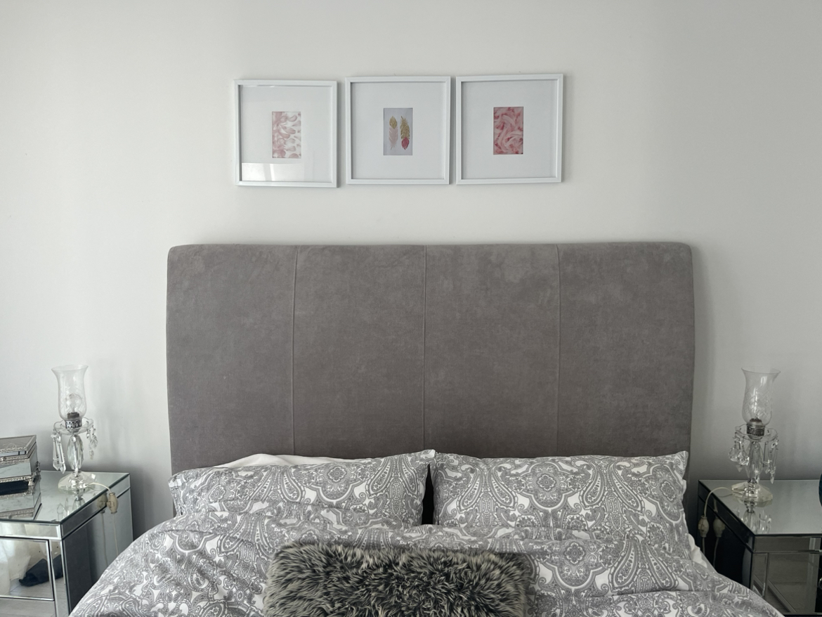 Queen bed frame with mattress
