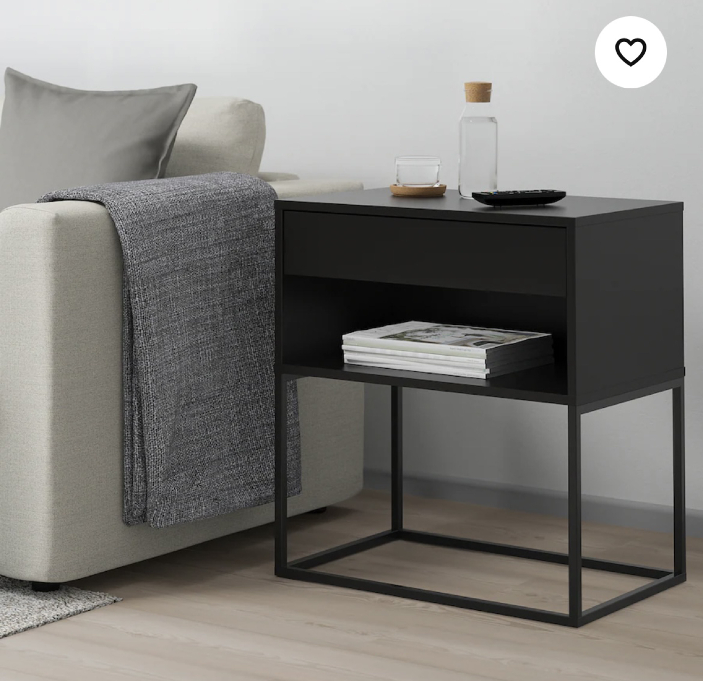 Nightstand / Bedside Table / Black - photo 4