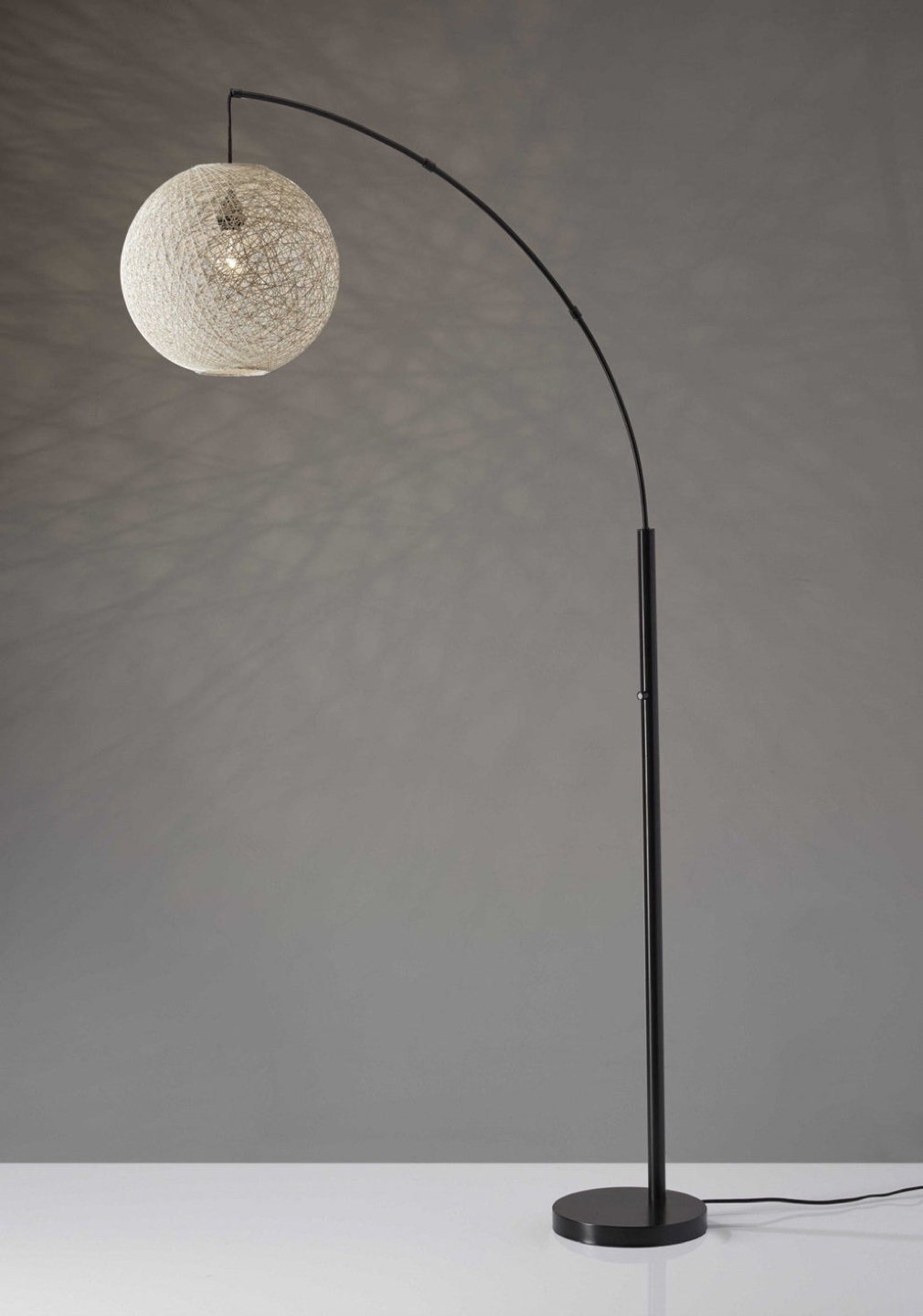 76.5" Arched Floor Lamp With Rattan Sphere - photo 5