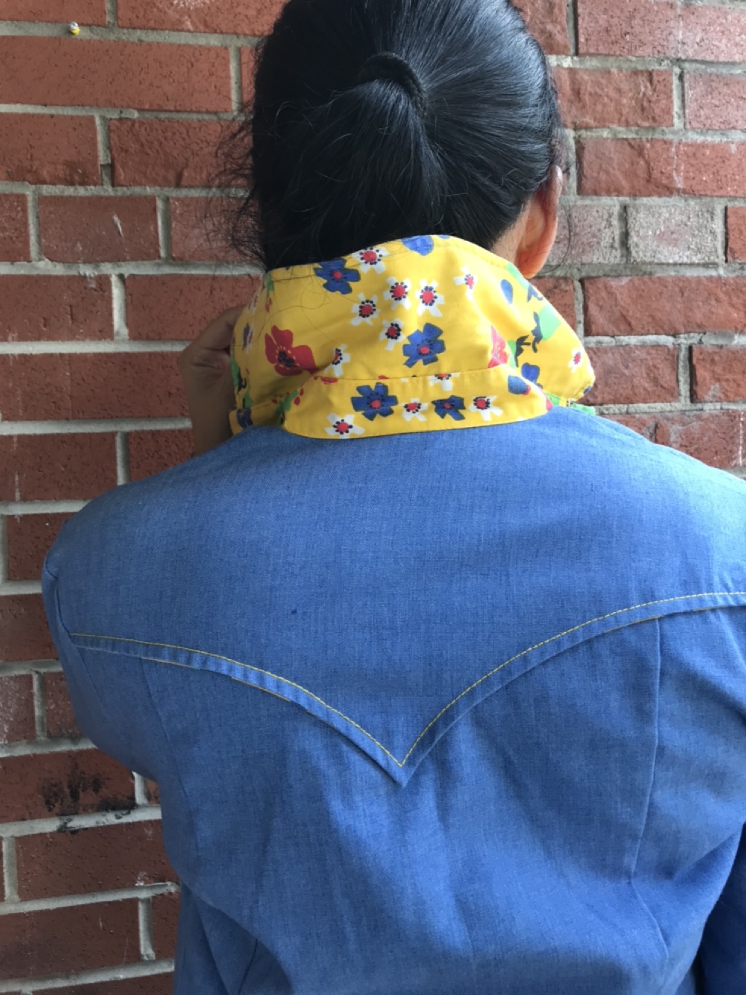 Vintage denim button down oversized S-M image indicator(6)