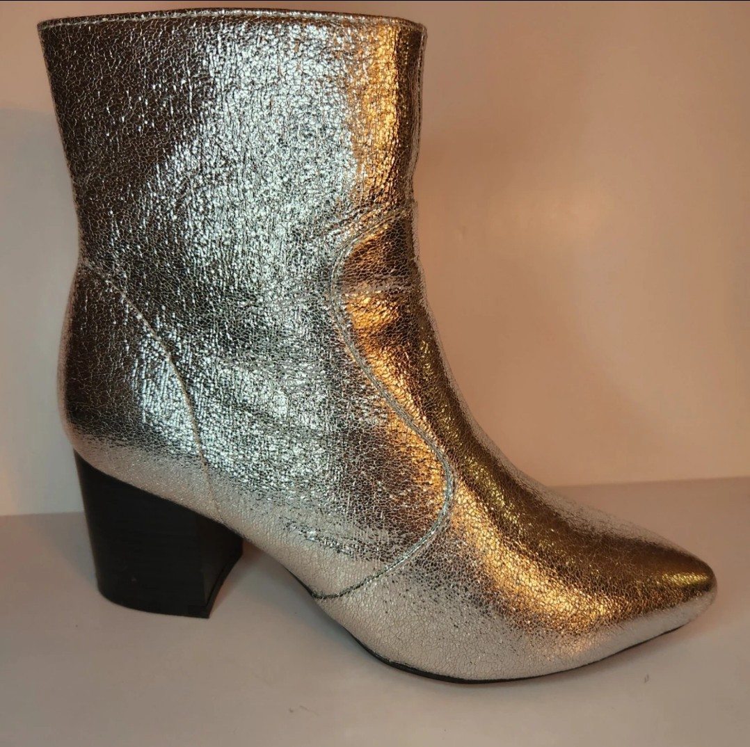 FABULOUS GLOWING SILVER MOD/ANKLE BOOTS SIZE 6 image indicator(8)