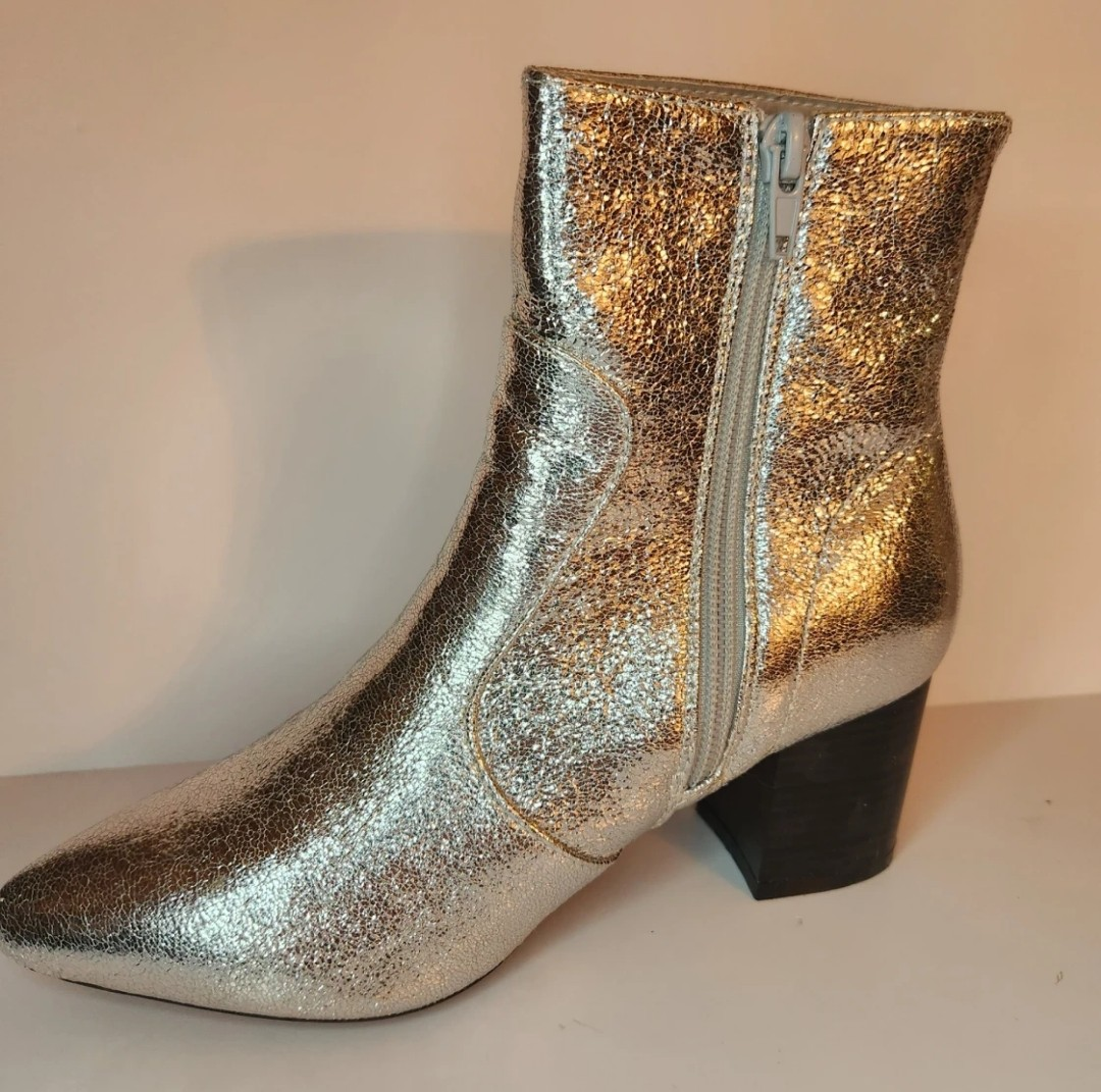 FABULOUS GLOWING SILVER MOD/ANKLE BOOTS SIZE 6 image indicator(9)