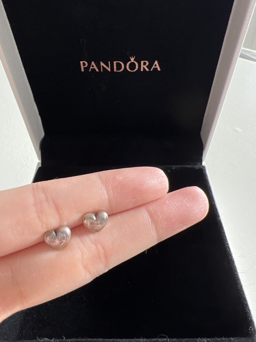 Pandora Sterling Silver Heart Studs
