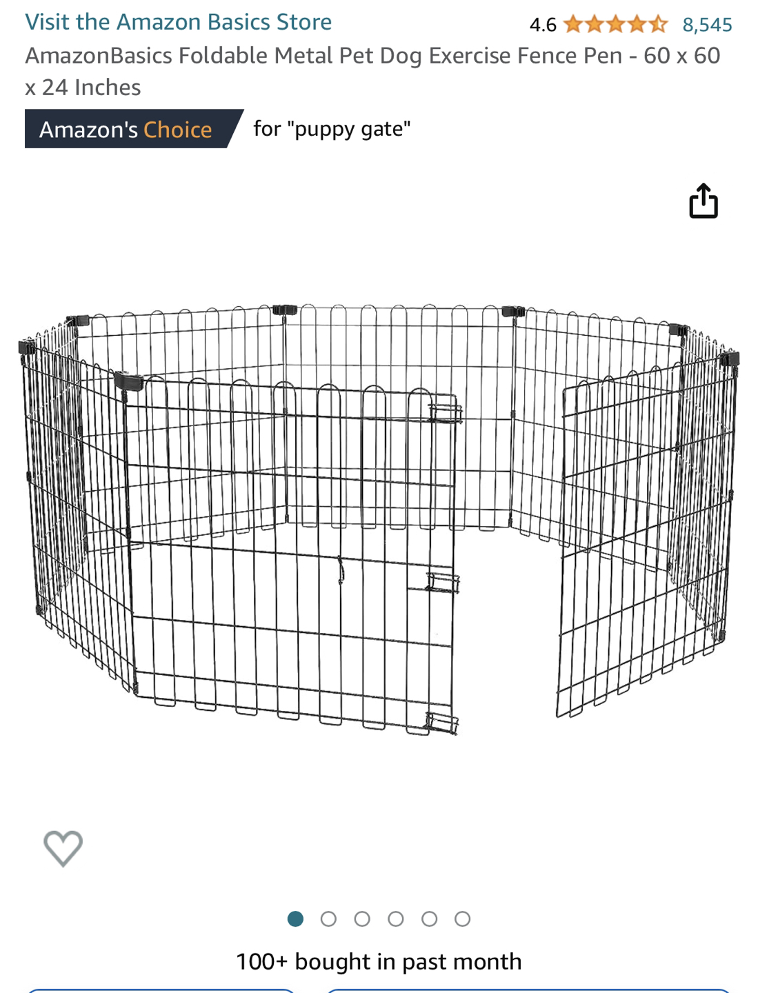 Foldable Metal Pet Dog Exercise Fence Pen