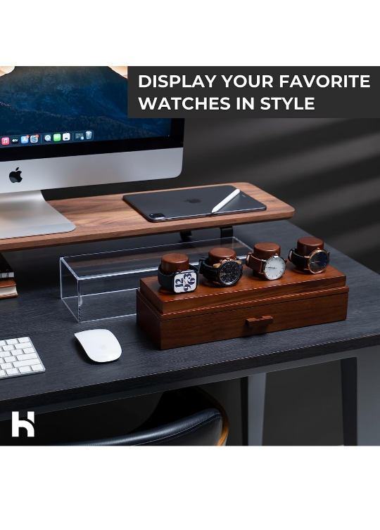 Holme & Hadfield - Walnut Watch display Holder - new in box image indicator(2)