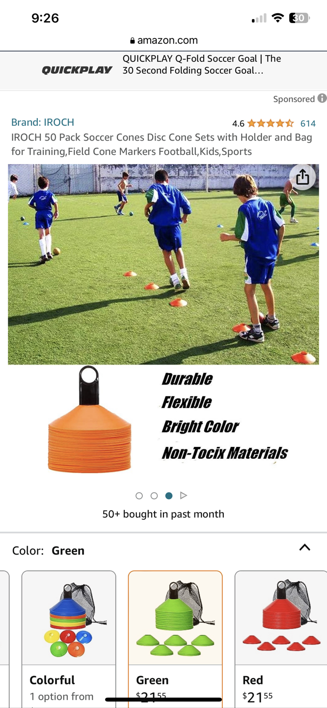 50 soccer Cadio cones - photo 2