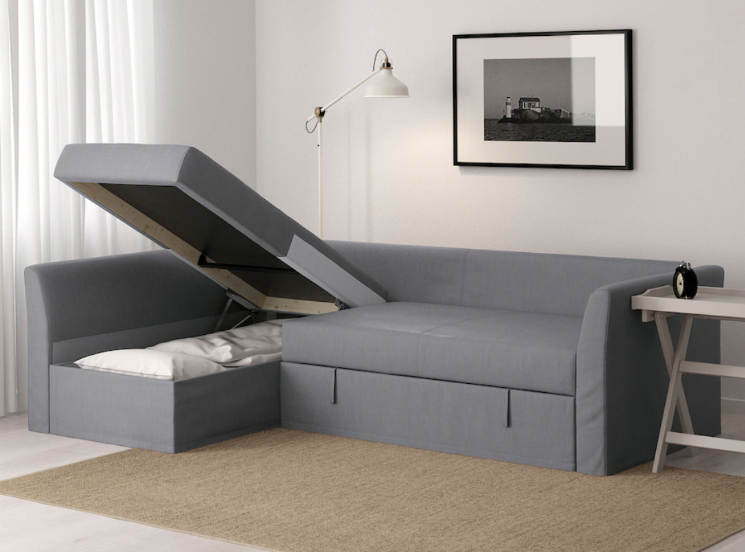 Ikea Holmsund sofa bed couch with storage image indicator(2)