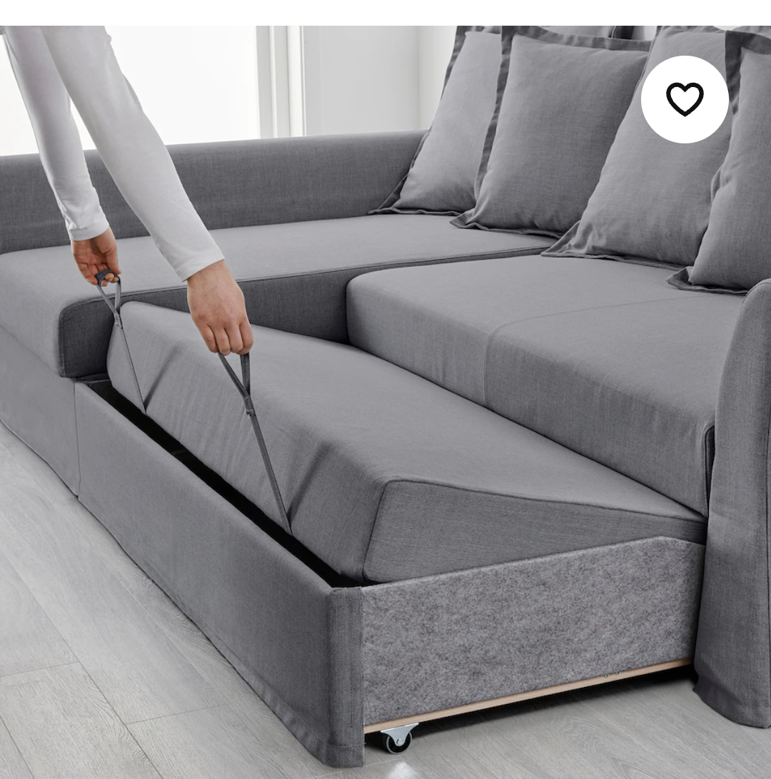 Ikea Holmsund sofa bed couch with storage image indicator(3)