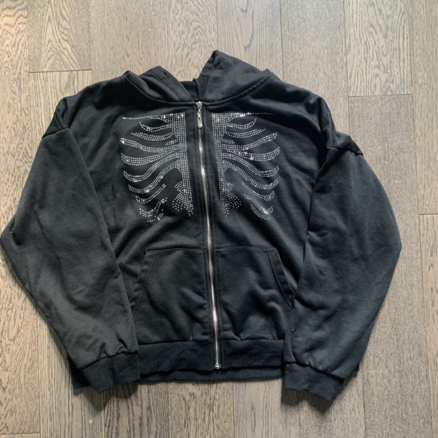 Rhinestone Skeleton Hoodie - photo 3