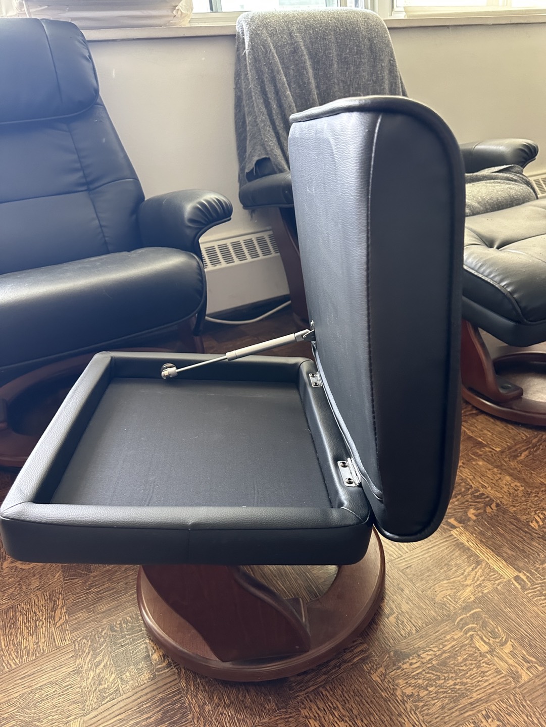 2 x Chairs with Ottoman/Foot Stools - Pick up only image indicator(3)