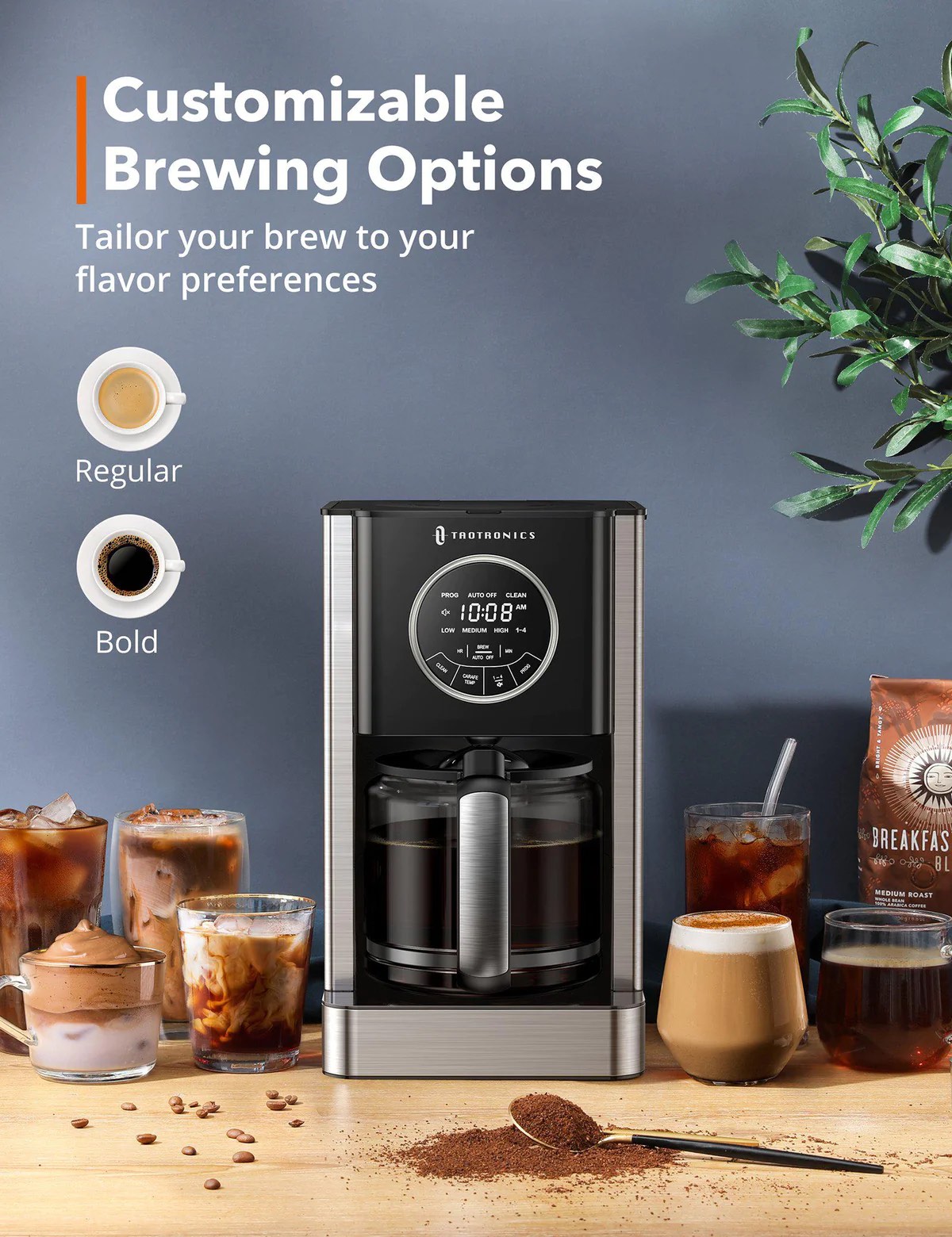 New Coffee Machine with Glass Coffee Pot Filter and Timer image indicator(8)