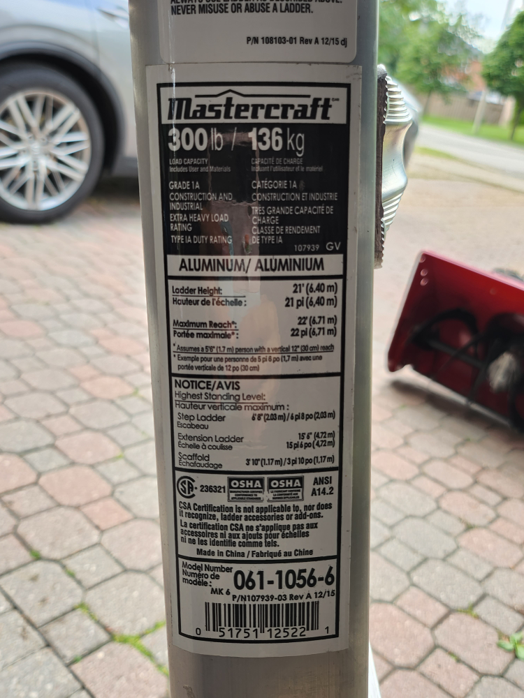 Mastercraft 21ft Aluminum Ladder image indicator(3)