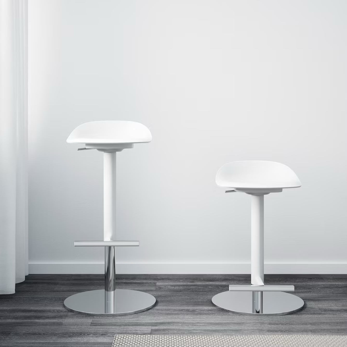 IKEA JANINGE White Bar Stools (3 available) image indicator(2)