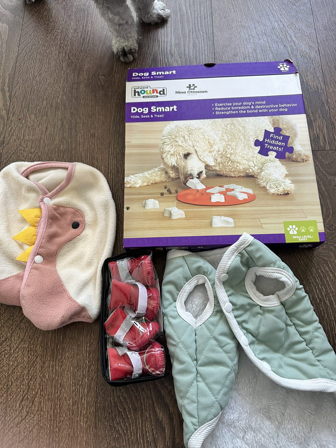 Dog toys, clothing