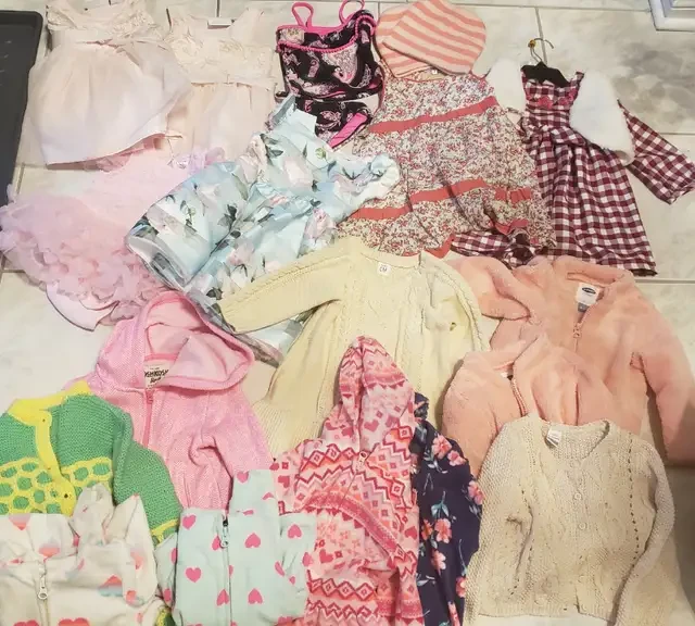 Lot of baby toddler clothes jackets hats dresses sleepers onsies thumbnail