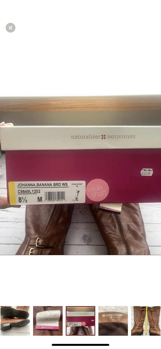NATURALIZER Johanna Wide Calf Riding Boots size 8.5 image indicator(8)