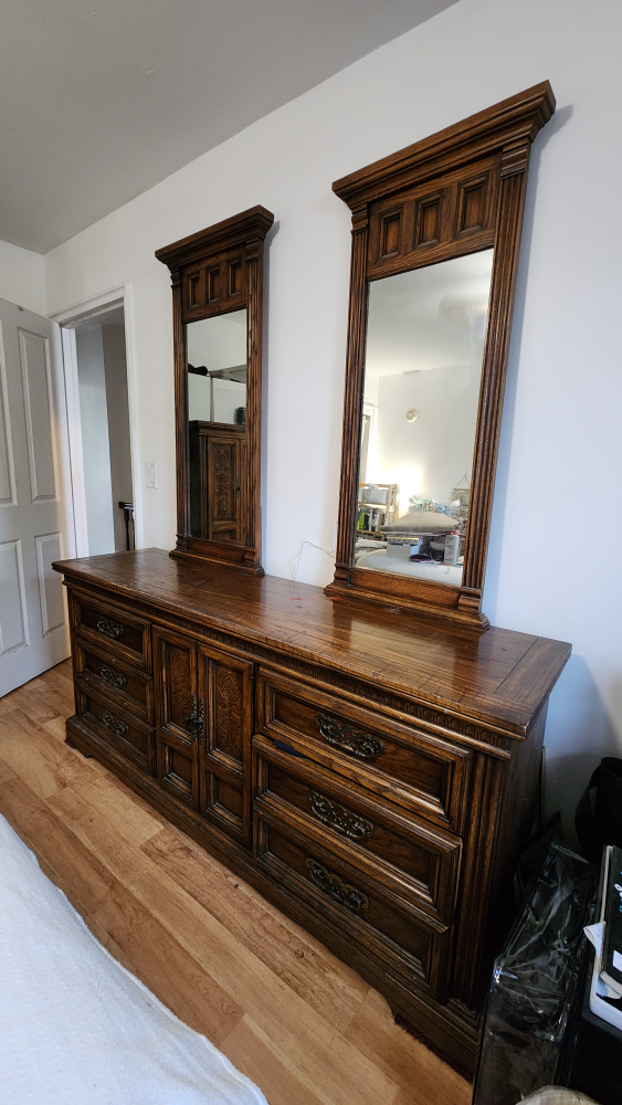 Mid-Century Solid Wood Mirrored Dressor - photo 4