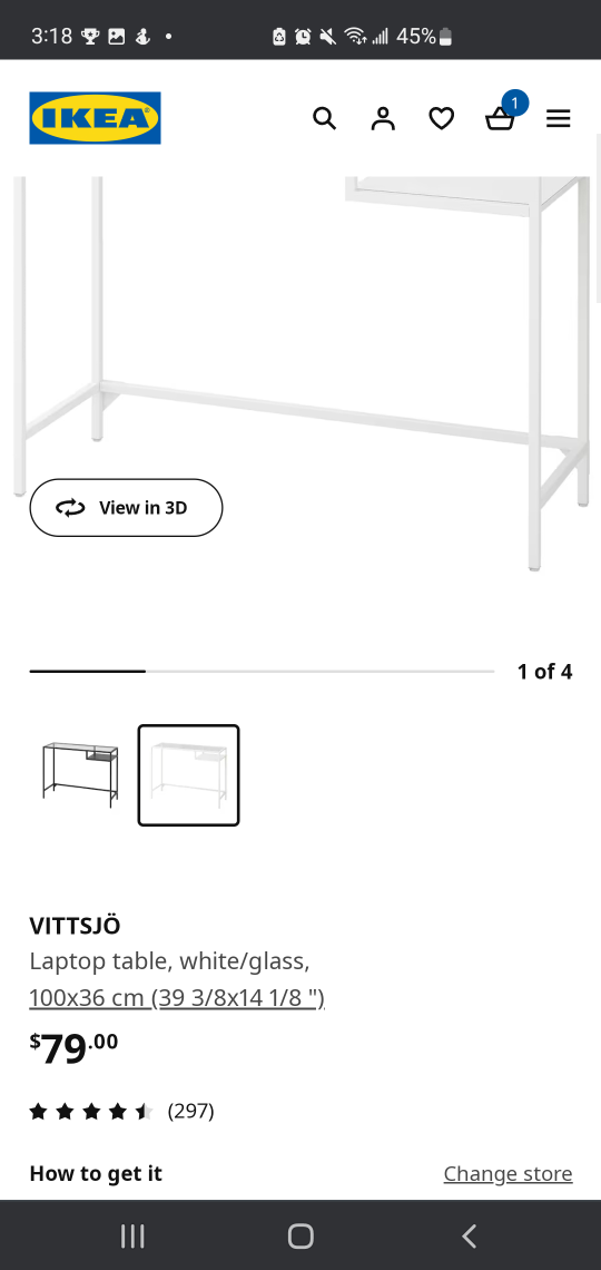 ikea glass desk, white - photo 2