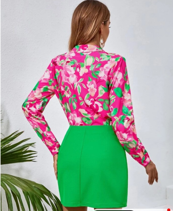 Feloral  shirt & Sexy skirt image indicator(2)