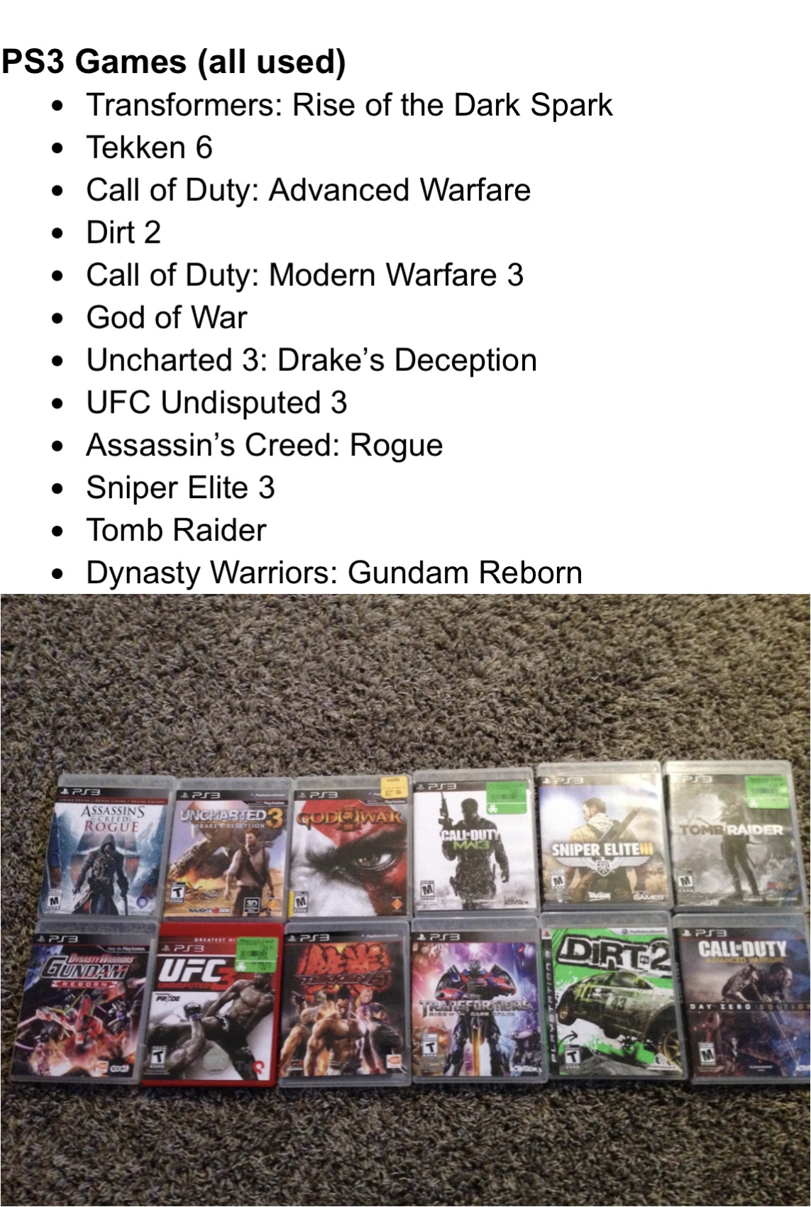 PS 3- No Box + Disc Games - photo 2