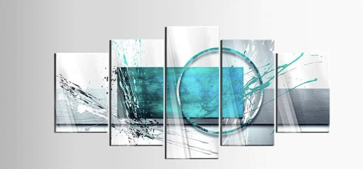 Turquoise Expression Framed Abstract Painting - photo 2