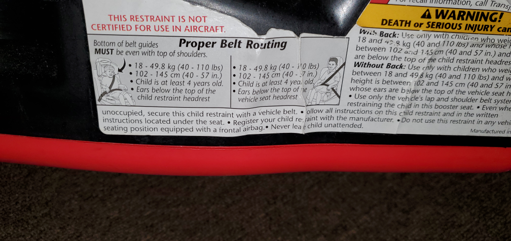 "Evenflo" child car booster seat. - photo 5