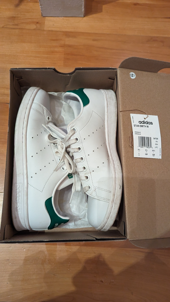 80% New Adidas Stan Smith Women US7 with box tag and receipt thumbnail