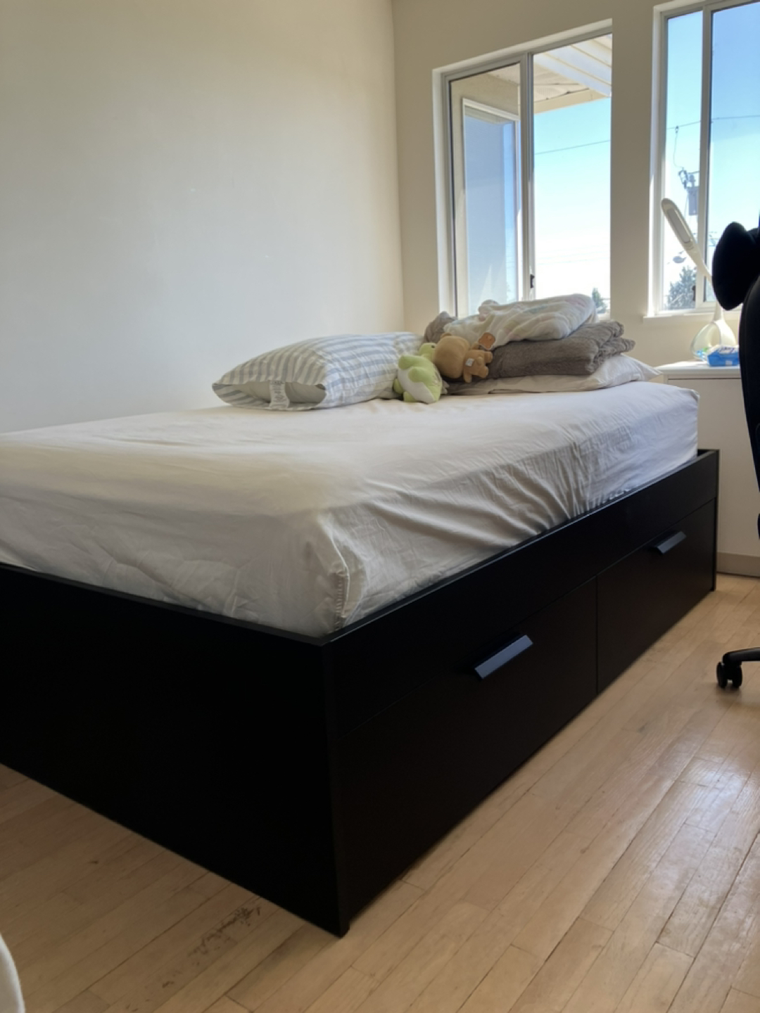 IKEA Black Bed Frame w/ Storage - Full Sized Mattress