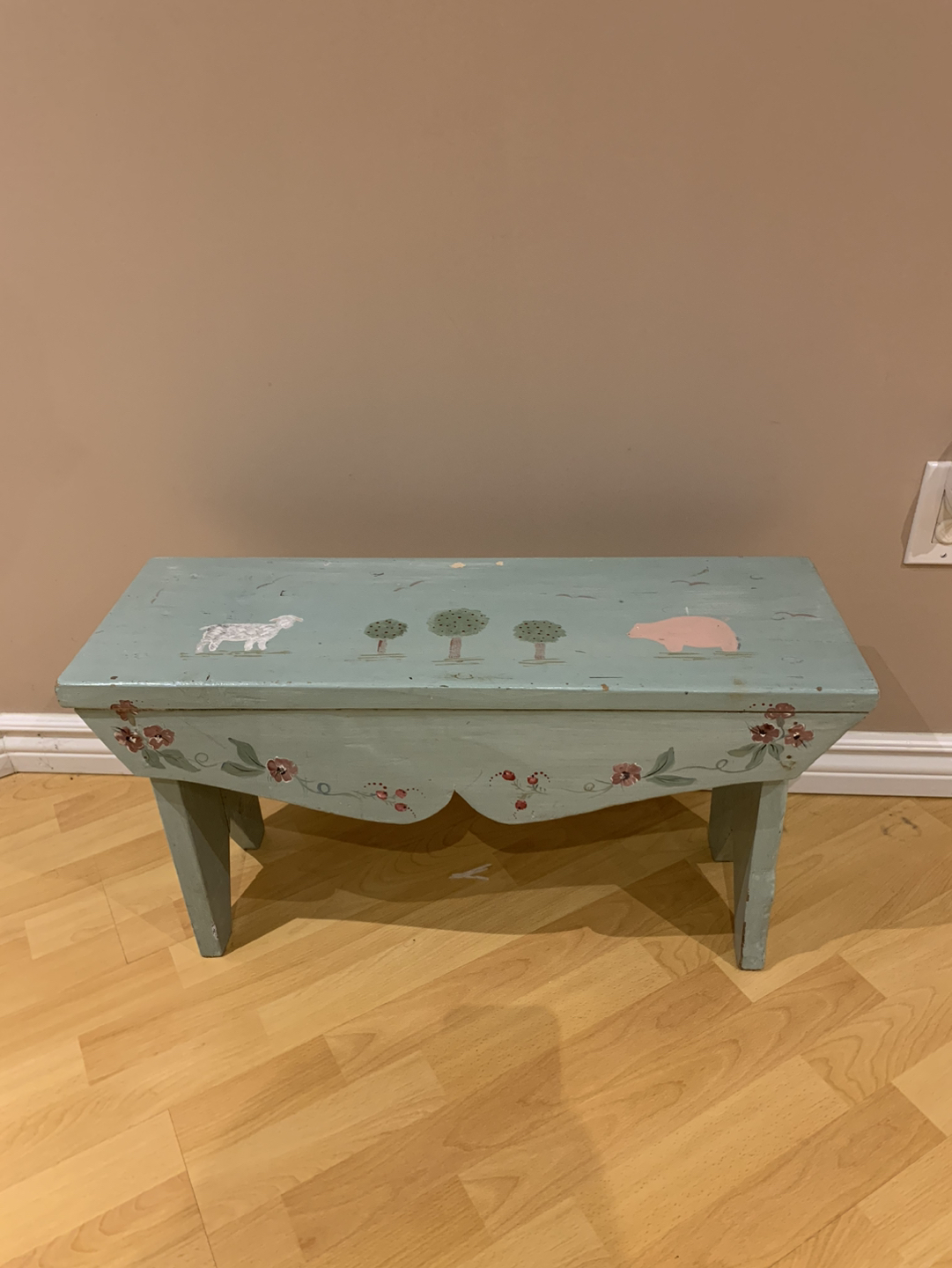 Wooden Bench, Hand painted light green - photo 3