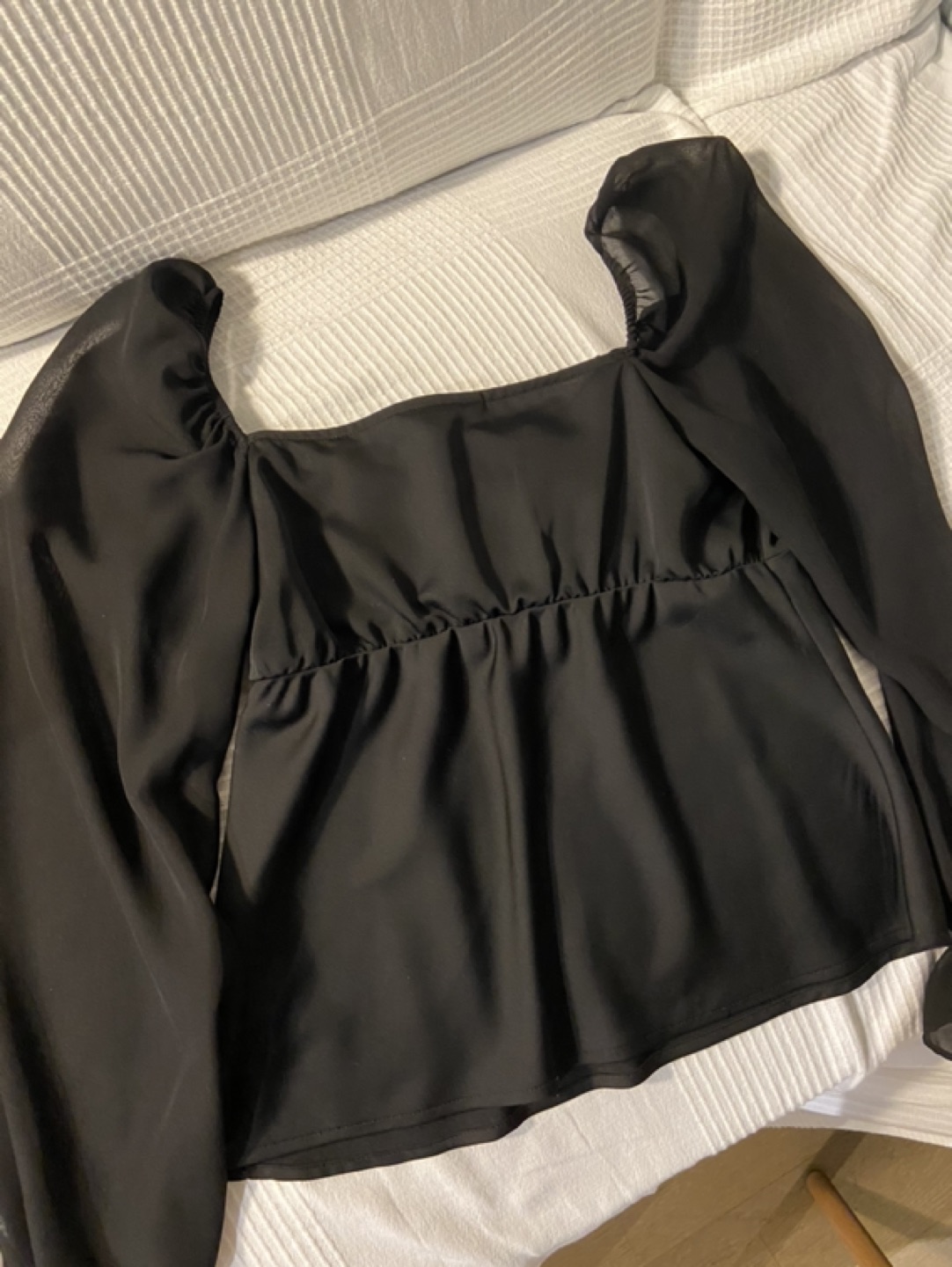 Topshop black sweetheart neckline blouse image indicator(5)