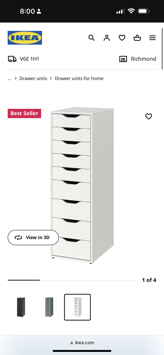 Ikea ALEX Tall Drawer unit with 9 drawers - photo 5