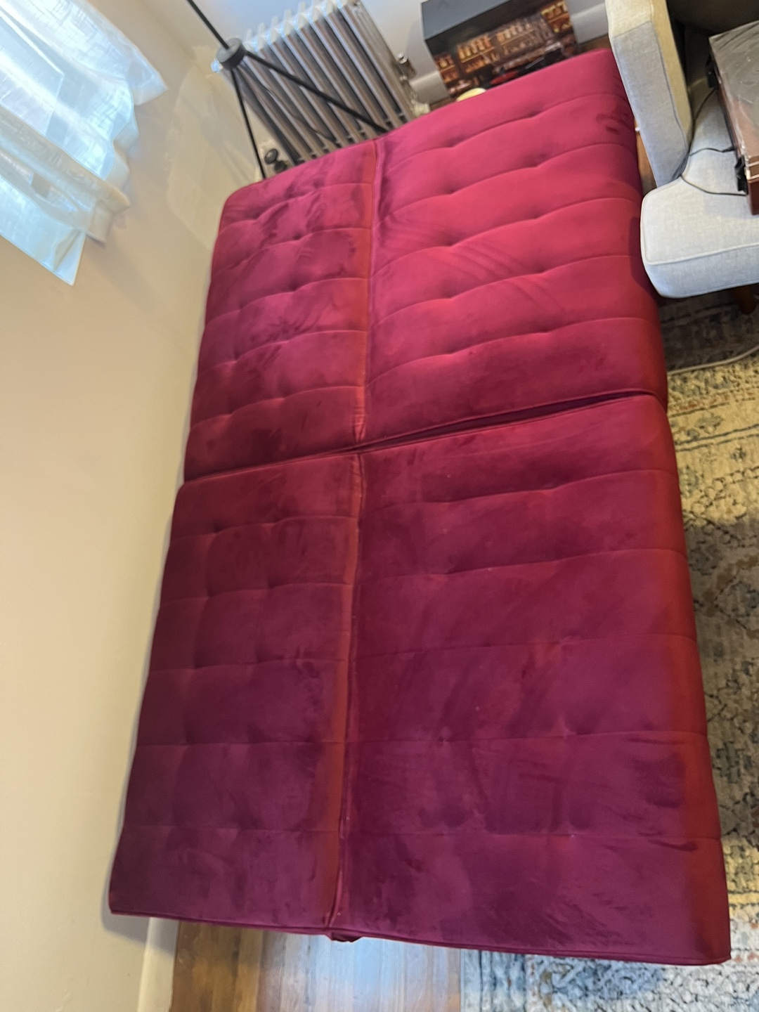 Velvet Convertible Sofa/ Futon